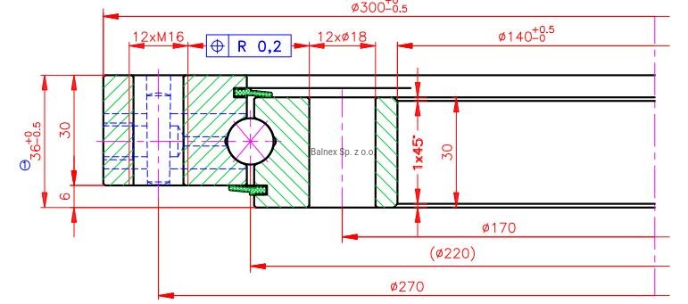 Poglądowy obrazek łożyska 9O-1B13-0220-0318
