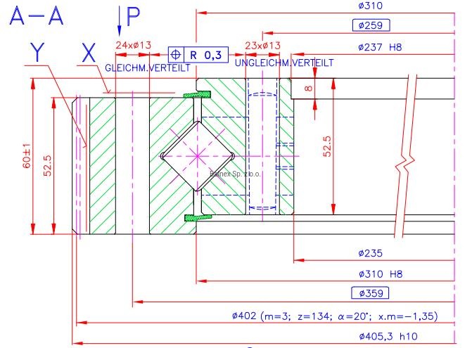 Poglądowy obraz łożyska 9E-1Z20-0309-0628