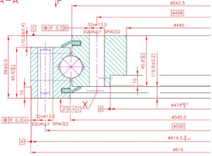 9O-1B20-0544-0818; Łożysko o średnicy zewnętrznej 616 mm