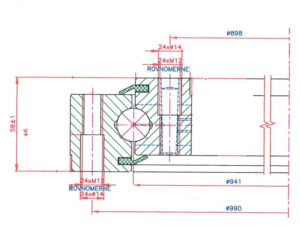 9O-1B20-0941-0357; Łożysko o średnicy zewnętrznej 1016 mm