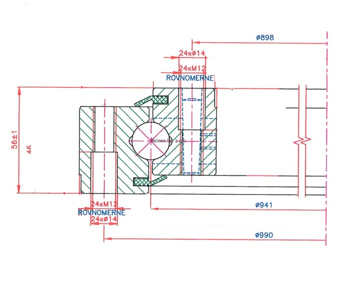 9O-1B20-0941-0357; Łożysko o średnicy zewnętrznej 1016 mm