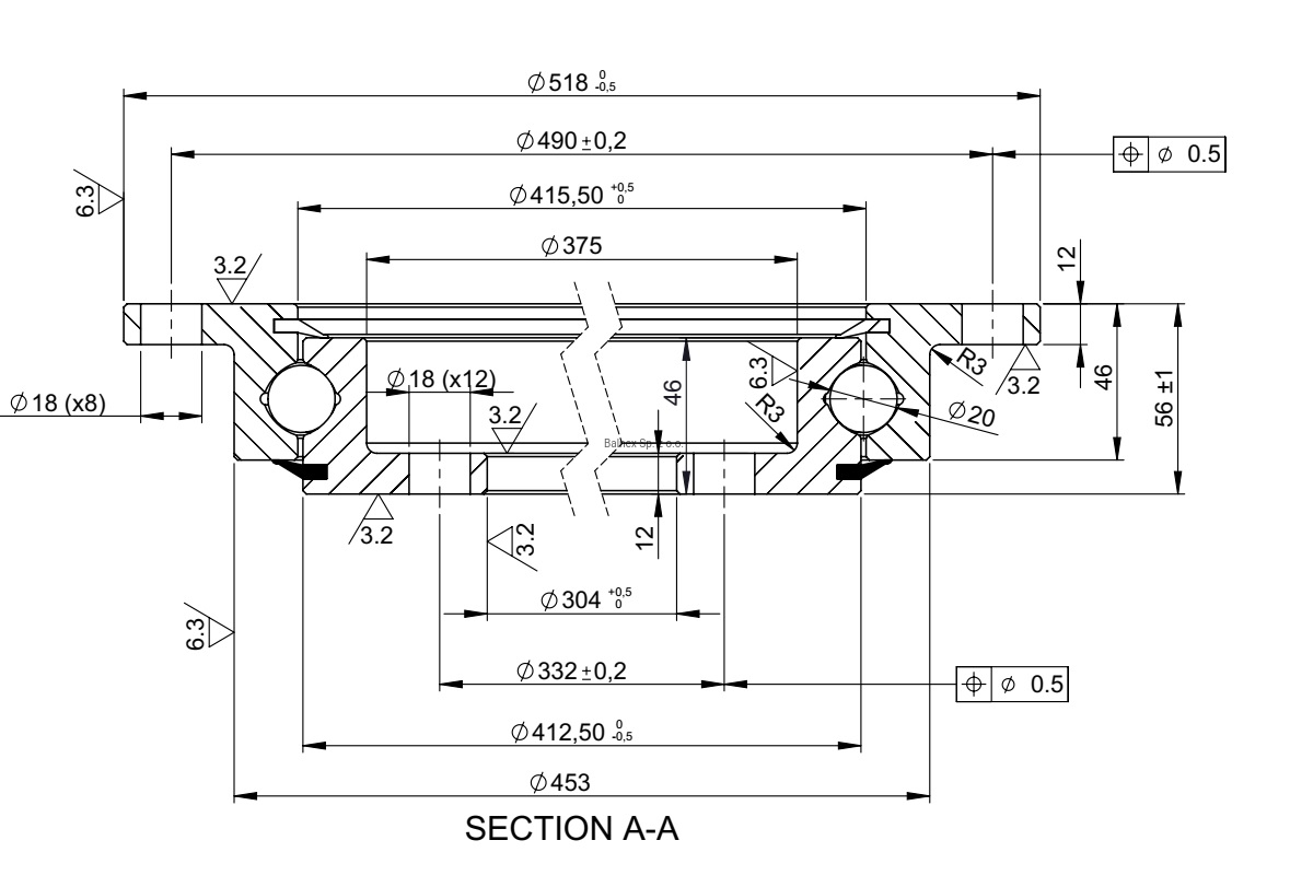 SD.505.20.00.C; Łożysko o średnicy zewnętrznej 518 mm