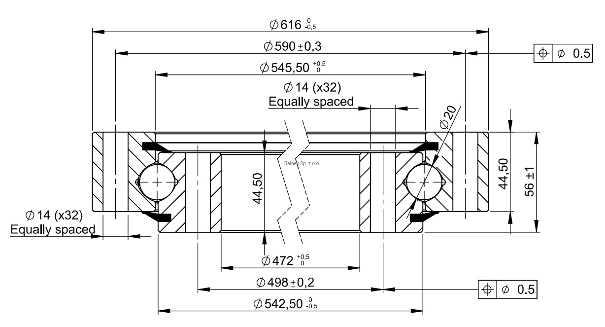 SD.616.20.00.B; Łożysko o średnicy zewnętrznej 616 mm