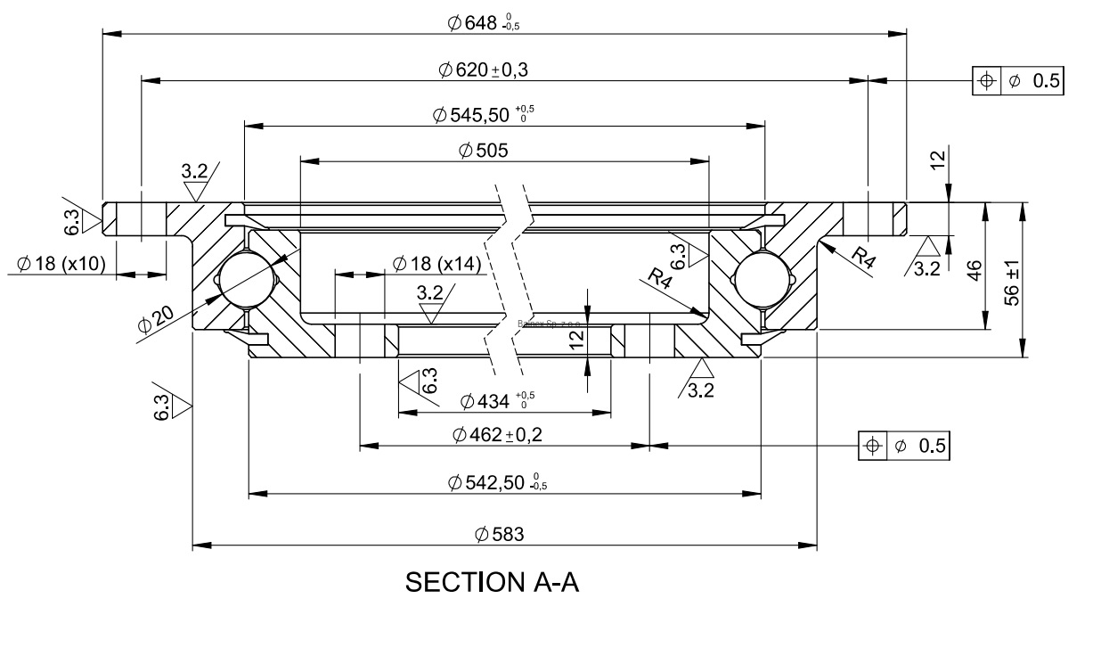 SD.650.20.00.C; Łożysko o średnicy zewnętrznej 648 mm