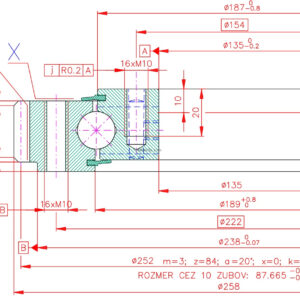 9E-1B16-0188-0815; Łożysko o średnicy zewnętrznej 258 mm