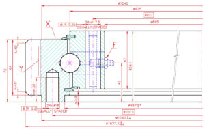 9E-1B22-0975-1173; Łożysko o średnicy zewnętrznej 1077,7 mm