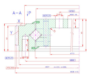 9E-1Z20-0842-0630; Łożysko o średnicy zewnętrznej 938 mm