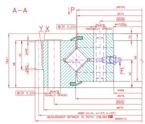 9E-1Z25-0576-1322; Łożysko o średnicy zewnętrznej 695 mm