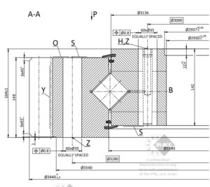 9E-1Z50-3140-1835; Łożysko o średnicy zewnętrznej 3440 mm