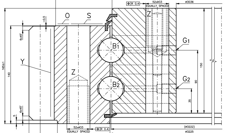 9E-2B35-3222-1557; Łożysko o średnicy zewnętrznej 3456 mm