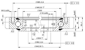 E.1050.20.00.C; Łożysko o średnicy zewnętrznej 1046,4 mm