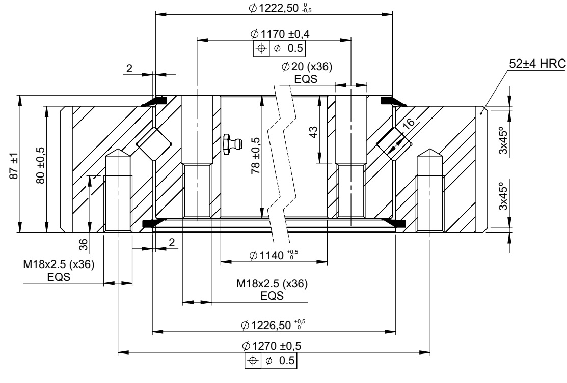 E.1334.25.00.D.7; Łożysko o średnicy zewnętrznej 1343 mm