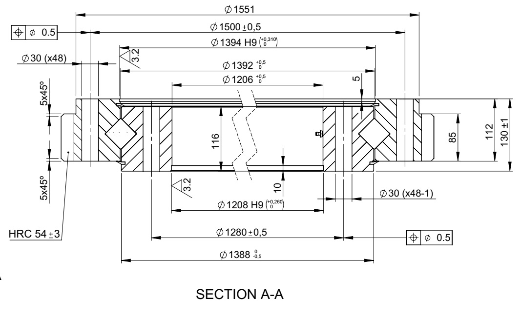 E.1604.40.15.D.1-RV; Łożysko o średnicy zewnętrznej 1604 mm