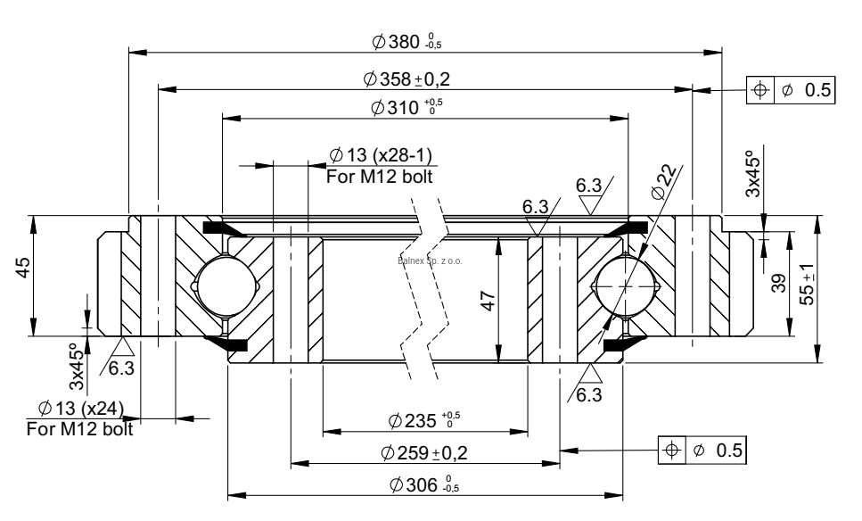 E.403.22.00.D.1; Łożysko o średnicy zewnętrznej 403,5 mm