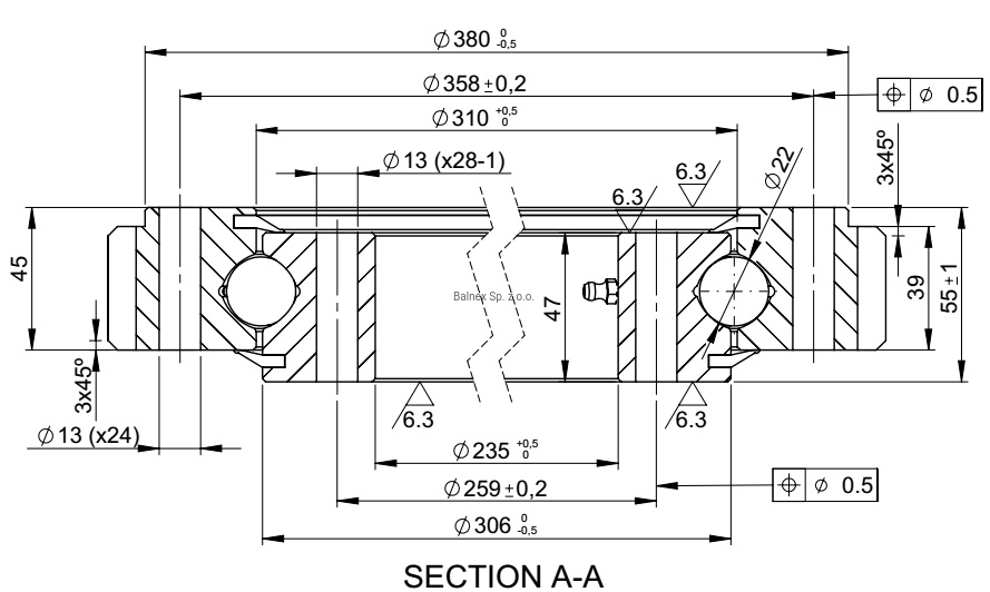 E.403.22.01.D.1; Łożysko o średnicy zewnętrznej 403,5 mm
