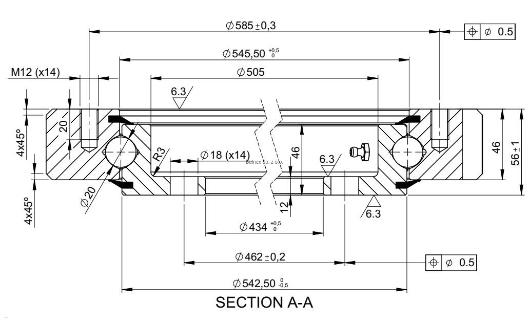 E.650.20.00.C; Łożysko o średnicy zewnętrznej 640,8 mm