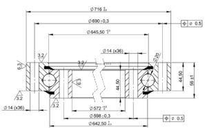 E.716.20.00.B; Łożysko o średnicy zewnętrznej 716 mm