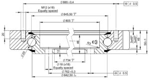 E.950.20.00.C; Łożysko o średnicy zewnętrznej 950,4 mm