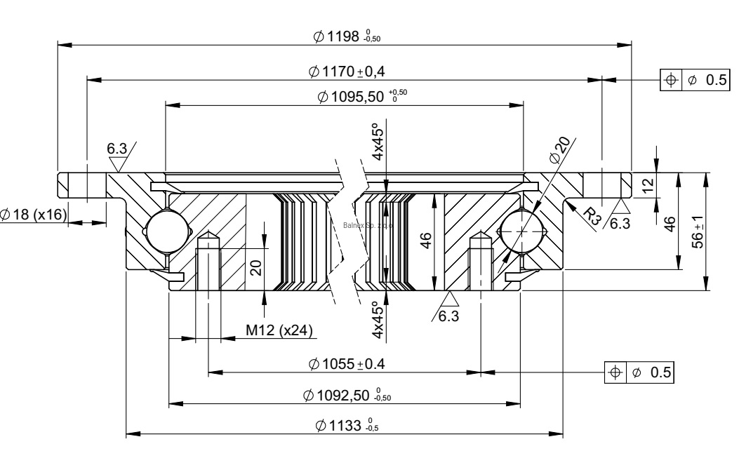 I.1200.20.00.C; Łożysko o średnicy zewnętrznej 1198 mm