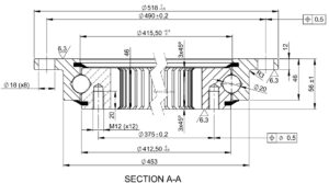 I.505.20.00.C; Łożysko o średnicy zewnętrznej 518 mm