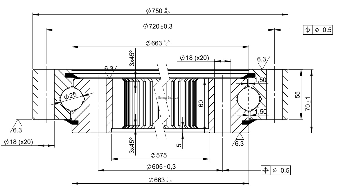 I.750.25.00.D.1; Łożysko o średnicy zewnętrznej 750 mm