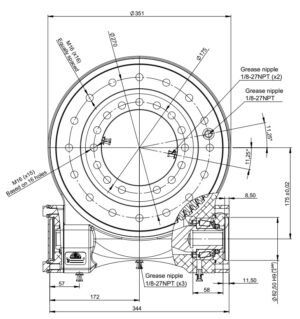Napęd zintegrowany, obrotnica ślimakowa LBE314-Z1
