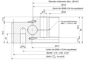 OE10500101; Łożysko o średnicy zewnętrznej 503,3 mm