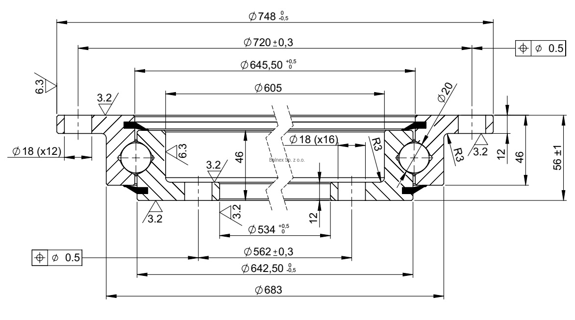 SD.750.20.00.C; Łożysko o średnicy zewnętrznej 748mm