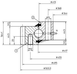 VE050A02; Łożysko o średnicy zewnętrznej 503,3 mm