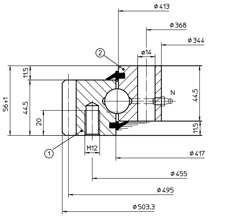 VE050A02; Łożysko o średnicy zewnętrznej 503,3 mm
