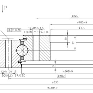 9E-1B16-0260-0973; Łożysko o średnicy zewnętrznej 349 mm
