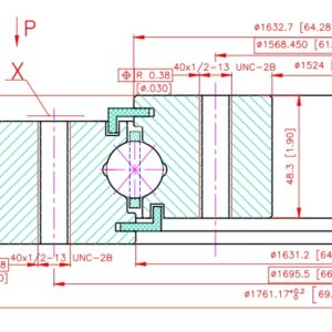9E-1B22-1632-0711; Łożysko o średnicy zewnętrznej 1761.17 mm