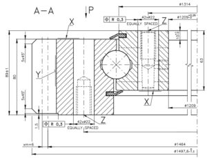 9E-1B30-1320-1796; Łożysko o średnicy zewnętrznej 1497,6 mm