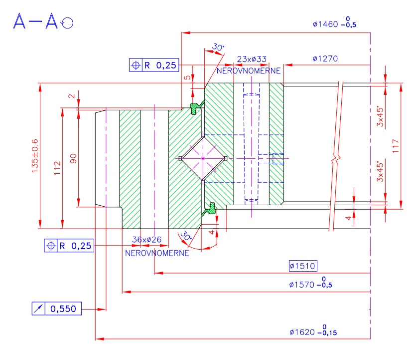 9E-1Z30-1420-22; Łożysko o średnicy zewnętrznej 1620 mm