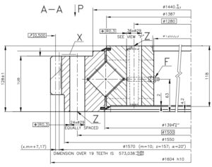 9E-1Z50-1390-1258; Łożysko o średnicy zewnętrznej 1604 mm