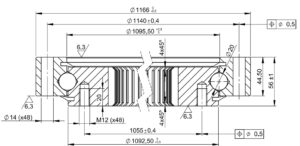 I.1166.20.00.B; Łożysko o średnicy zewnętrznej 1166 mm