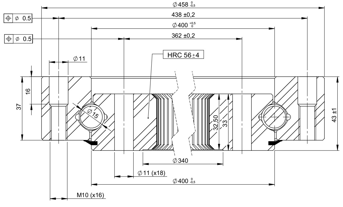 I.458.15.00.D.2-V; Łożysko o średnicy zewnętrznej 458 mm