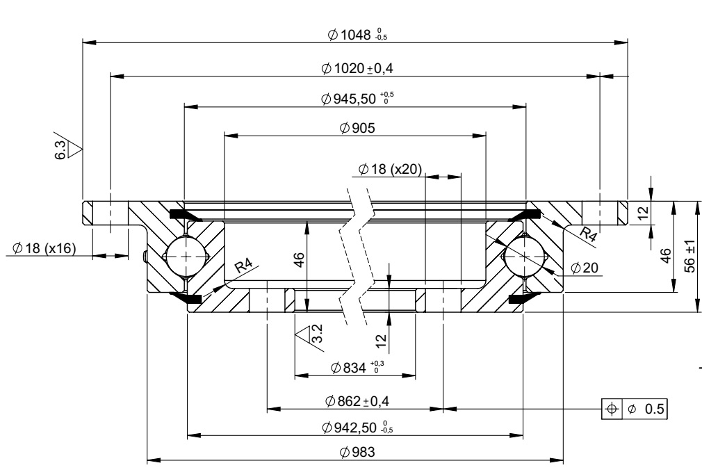 SD.1050.20.00.C; Łożysko o średnicy zewnętrznej 1048mm