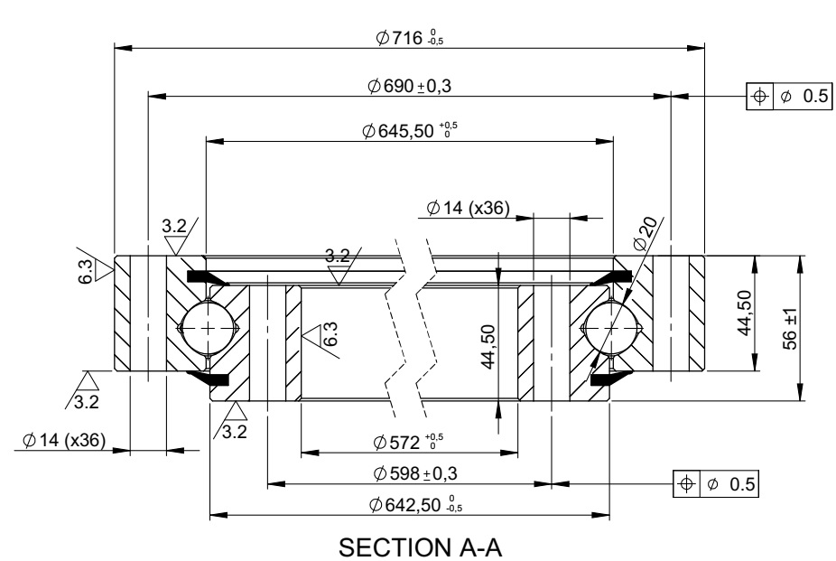 SD.716.20.00.B; Łożysko o średnicy zewnętrznej 716 mm