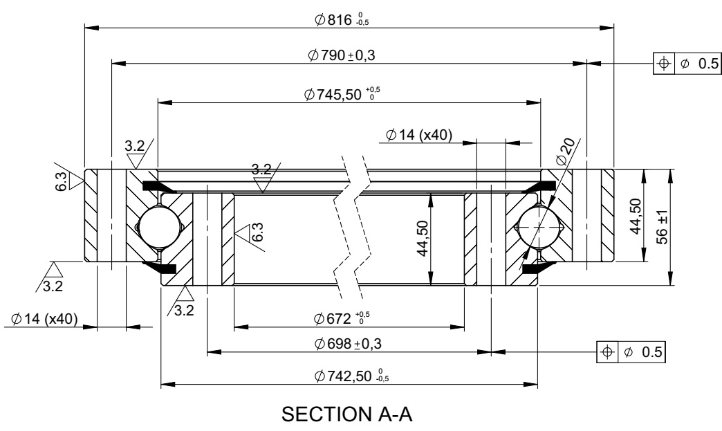 SD.816.20.00.B; Łożysko o średnicy zewnętrznej 816 mm