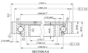 SD.916.20.00.B; Łożysko o średnicy zewnętrznej 916 mm